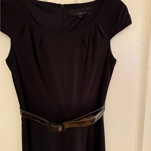David Meister Black Midi Dress with Belt